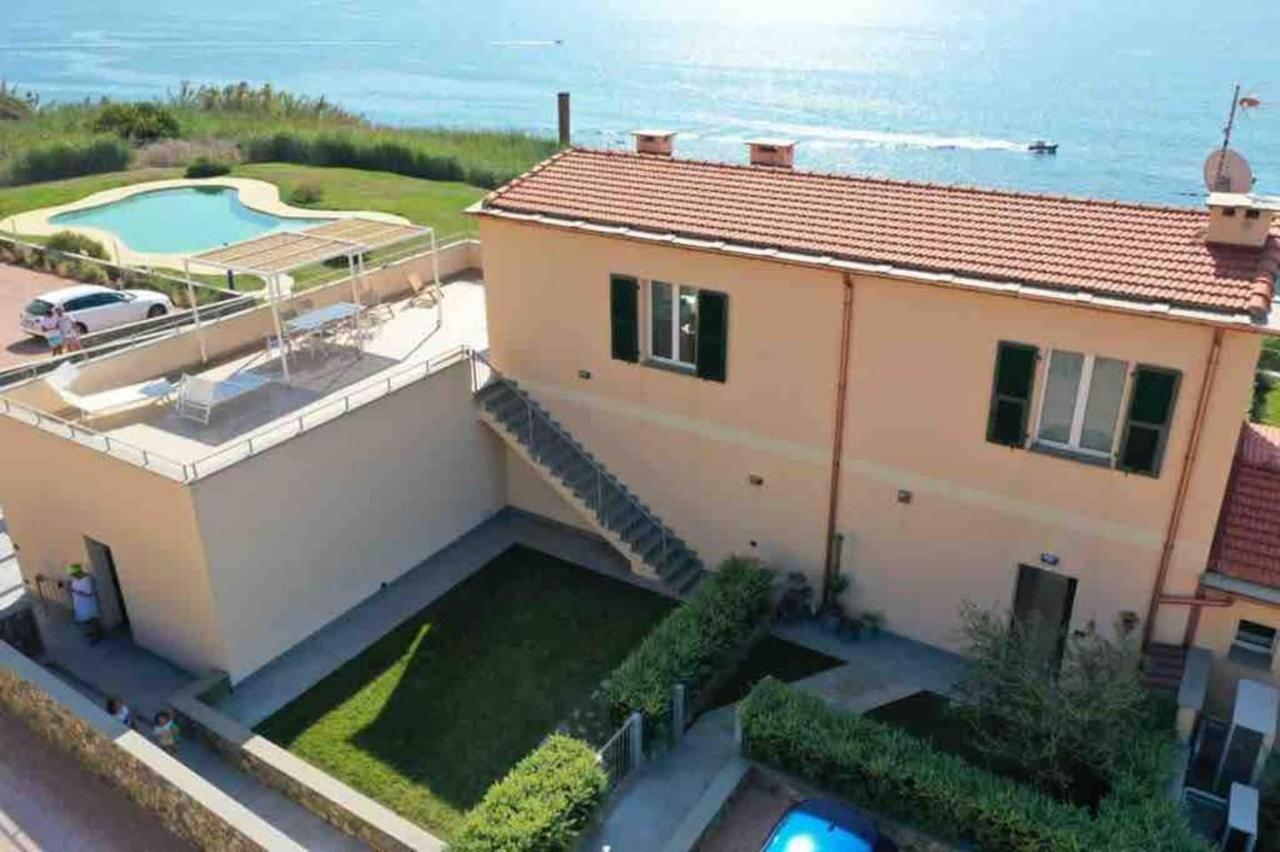 Incanto Sul Mare Con Enorme Terrazza E Piscina Cervo Bagian luar foto